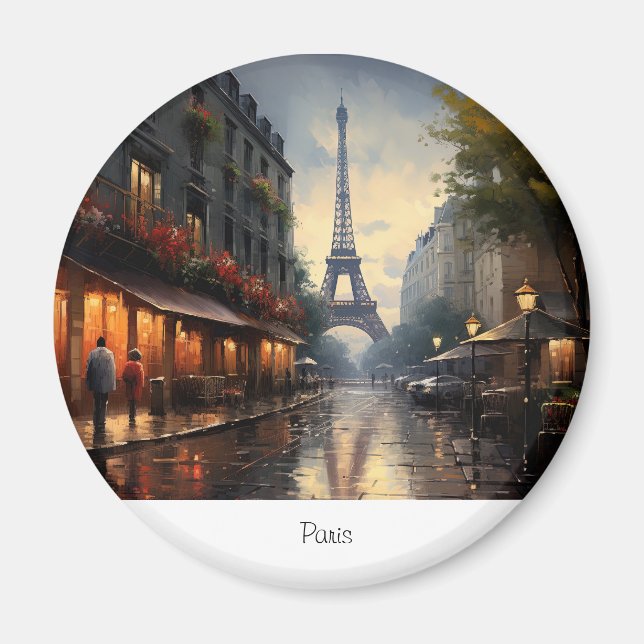 Vintage höst i Paris Frankrike Magnet (Framsidan)