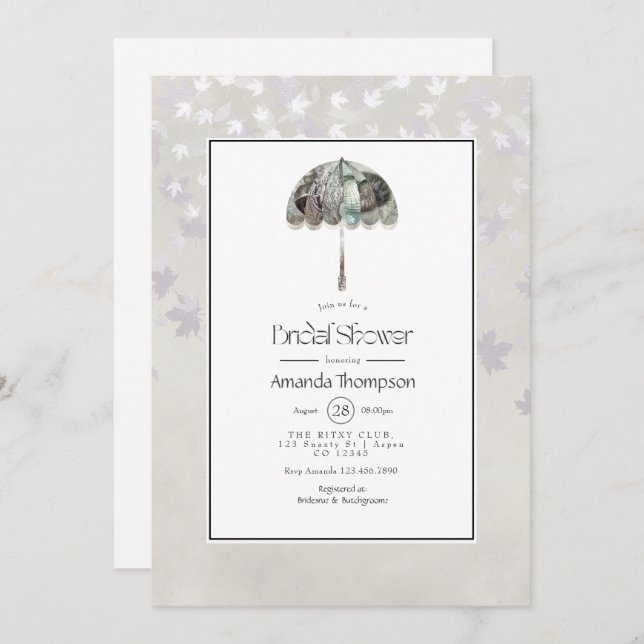 Vintage Höst - Inbjudan till Fall White-Möhippa (Fram/baksida)