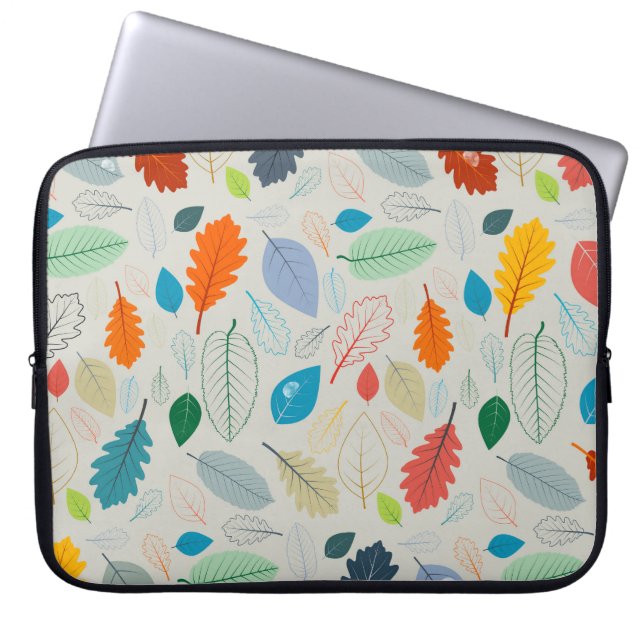 Vintage Höst löv Illustration Mönster Laptop Fodral (Framsidan)