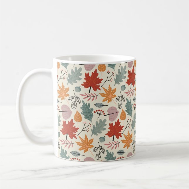 Vintage Höst löv och Mönster Kaffemugg (Vänster)