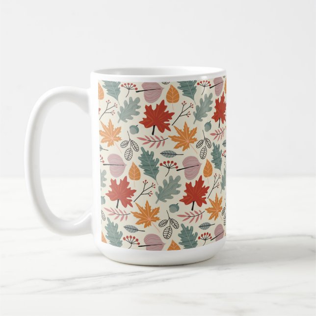 Vintage Höst löv och Mönster Kaffemugg (Vänster)