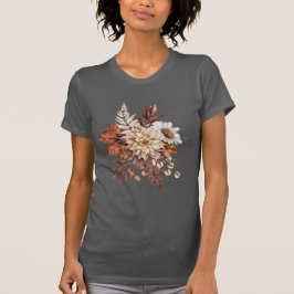 Vintage höstblomma blad t shirt