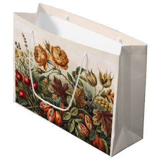 Vintage höstblommig konstuppsättning, höstbotanik