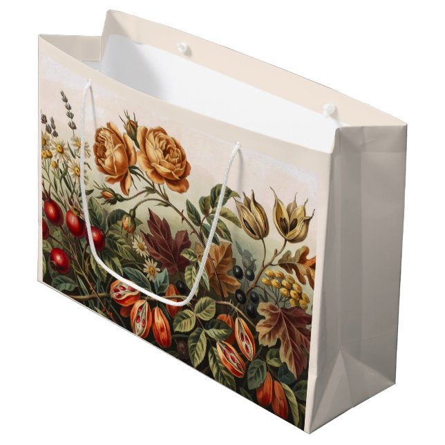 Vintage höstblommig konstuppsättning, höstbotanik (Framsidan Vinklad)