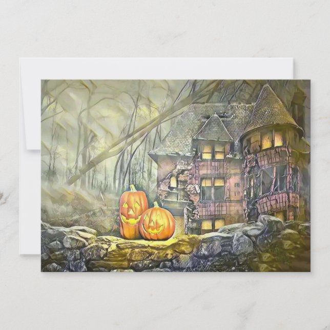 Vintage höstens pumpor höstfärger akvarell  inbjudningar (Framsida)