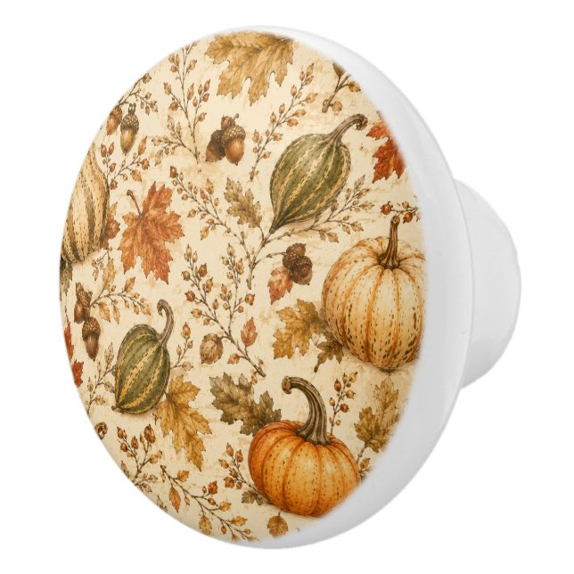 Vintage höstpumpa- och gourd-mönster  knopp (Höger)