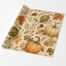 Vintage höstpumpa- och gourdsmönster