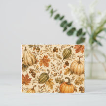 Vintage höstpumpa- och gourdsmönster