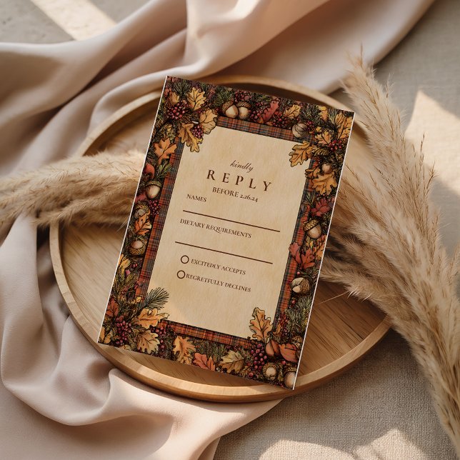 Vintage Höstskogsromantik OSA Kort (Skapare uppladdad)