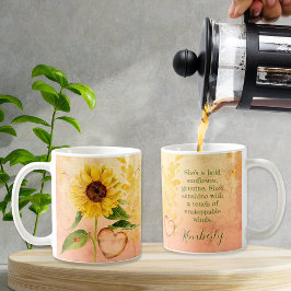 Vintage höstsolrosa med citat för henne kaffemugg