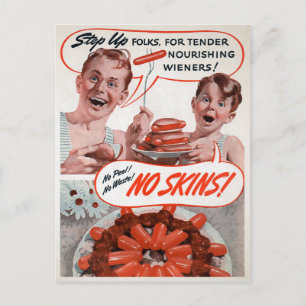 Vintage Hot Dog-reklam Postkort Vykort