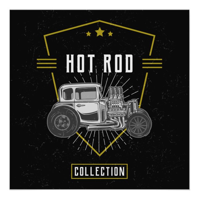 Vintage Hot rod Fototryck (Framsidan)