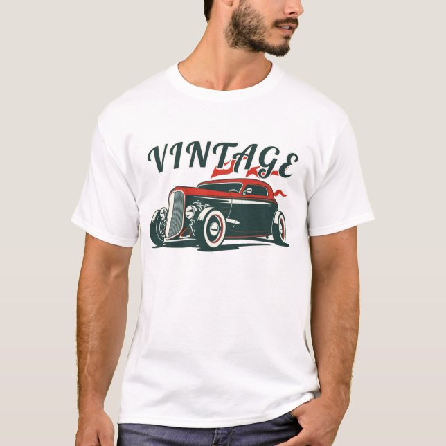 Vintage Hot Rod T Shirt (Framsida)
