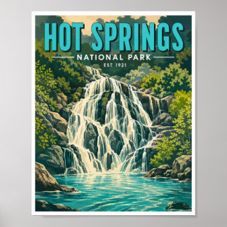 Vintage Hot Springs National Park Resa Poster