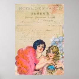 Vintage Hotel De Frankrike Fouque Elegant Dam Poster