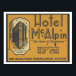 Vintage Hotel McAlpin Travel Poster<br><div class="desc">Tidigt 1900-talets Deco stil-design för Hotel McAlpin New York från vår Broadway Collection</div>