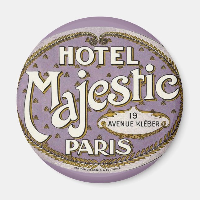 Vintage Hotel Paris, Frankrike Magnet (Framsidan)