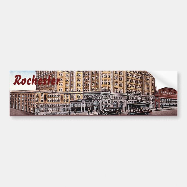 Vintage Hotel Seneca Rochester NY Bumper Sticker Bildekal (Framsidan)