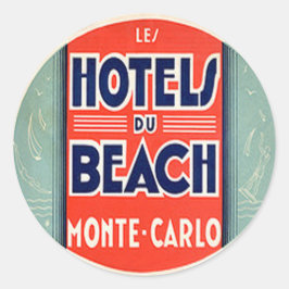 Vintage Hotel & Travel Sticker Runt Klistermärke