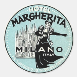 Vintage Hotel & Travel Sticker Runt Klistermärke