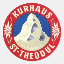 Vintage Hotel & Travel Sticker Runt Klistermärke