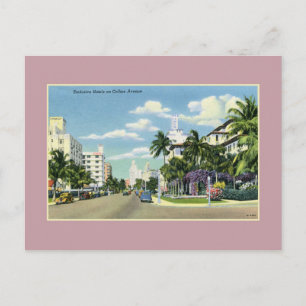 Vintage hotell på Collins Avenue Miami Beach Vykort