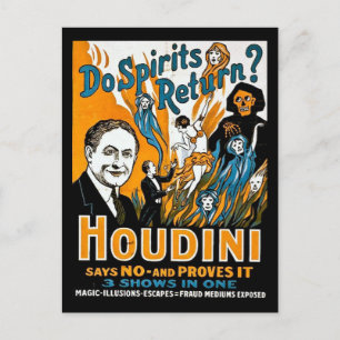 Vintage Houdini Advertisement - Do Spirits Return? Vykort