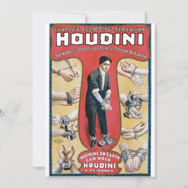 Vintage Houdini Handcuff Kung Reklam Poster (Framsida)
