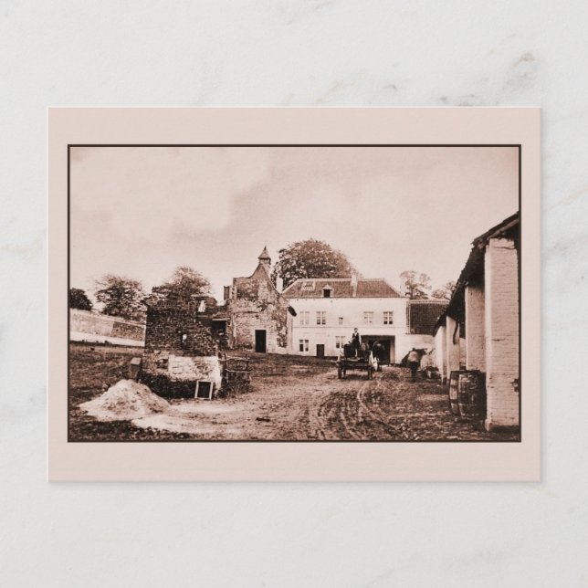 vintage Hougoumont Farm, Waterloo Vykort (Framsida)