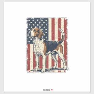 Vintage Hound Dog Patriotisk Flagga Vektor Tröja D Klistermärken