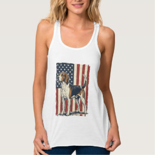 Vintage Hound Dog Patriotisk Flagga Vektor Tröja D Linne Med Racerback