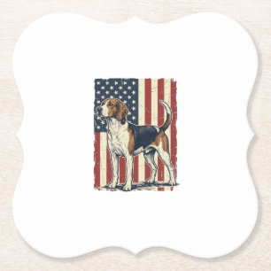 Vintage Hound Dog Patriotisk Flagga Vektor Tröja D Underlägg Papper