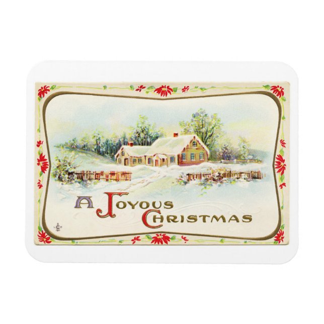 Vintage House Flexible Photo Magnet (Horisontell)