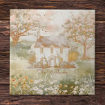 Vintage House in Grönt Meadow Cottagecore Art Kakelplatta<br><div class="desc">Öka ditt utrymme med vårt Vintage House i Grönten Meadow Cottagecore Ceramic Tile! Vita vattenfärger och vintagar ger en droppe rustik i vilket rum som helst.</div>
