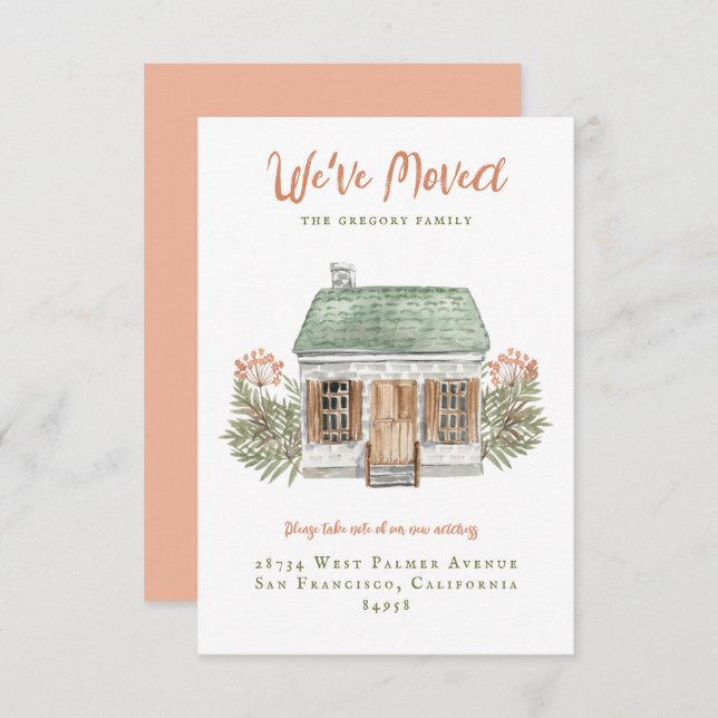 Vintage House Moving Announcement  Inbjudningar (Fram/baksida)