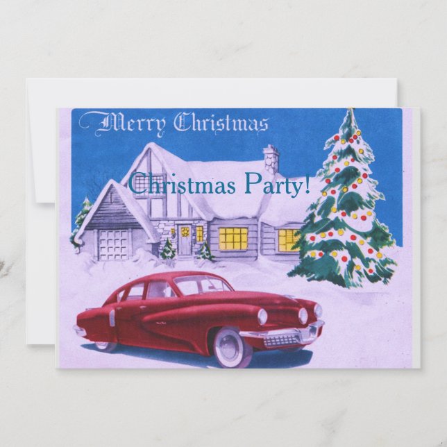 Vintage House och Car Inbjudningar (Framsida)