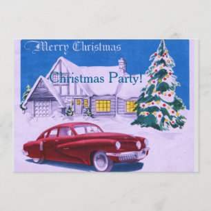 Vintage House och Car Inbjudningar