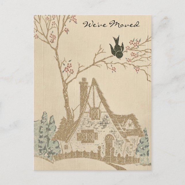 Vintage House-Vi har flyttat Meddelande Vykort (Framsida)