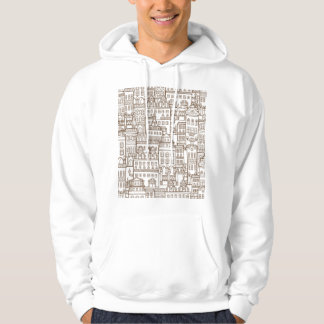 Vintage Houses: Arkitectural Seamless Mönster. Hoodie