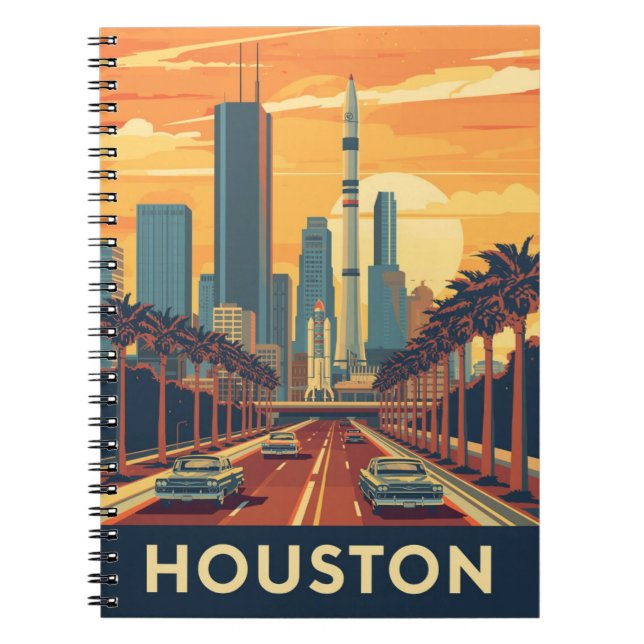Vintage Houston Space Anteckningsbok (Framsidan)