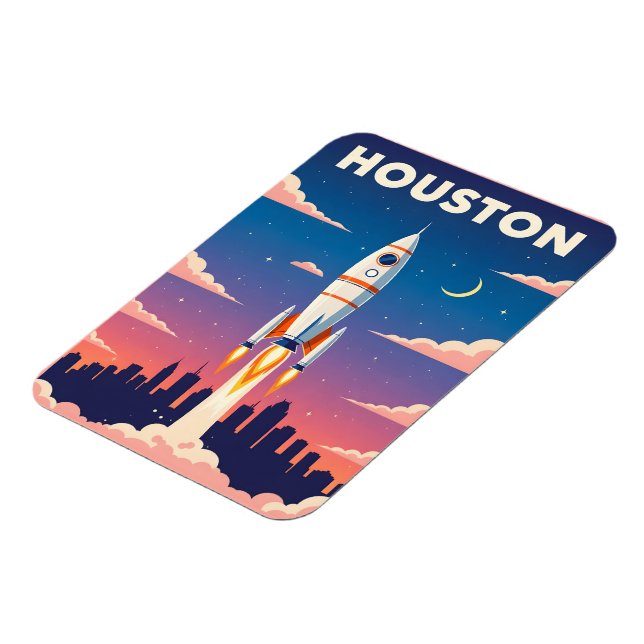 Vintage Houston Space City Magnet (Vänstra Sidan)