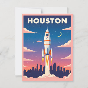 Vintage Houston Space City Vykort