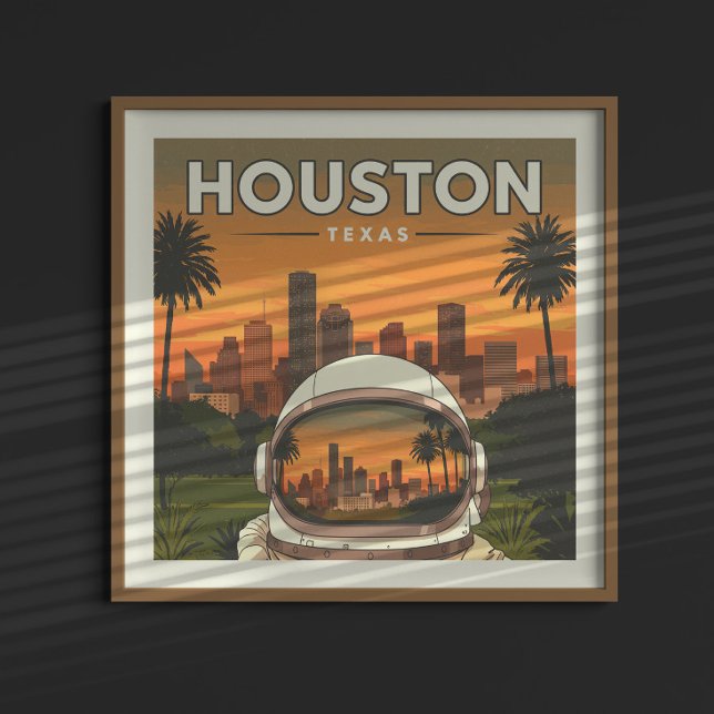 Vintage Houston Texas Poster (Skapare uppladdad)