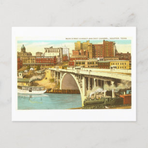 Vintage Houston, Texas, Skyline Postcard Vykort