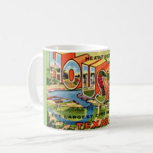 Vintage Houston Texas vykort Kaffemugg
