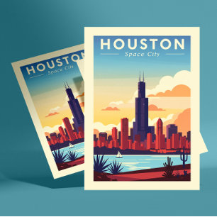 Vintage Houston Vykort