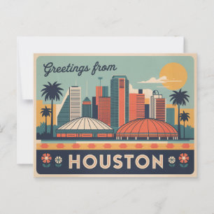 Vintage Houston-vykort Hälsning från Houston Vykort