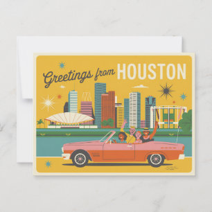 Vintage Houston-vykort Hälsning från Houston Vykort