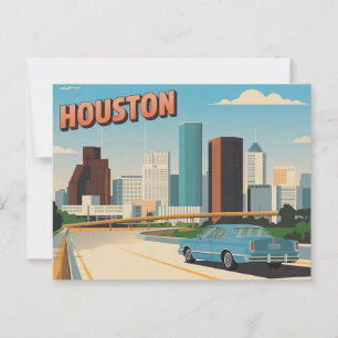 Vintage Houston-vykort   Hälsning från Houston Vykort