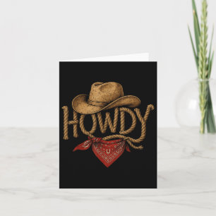 Vintage Howdy Cowboy Retro Western Howdy Cowboy Kort